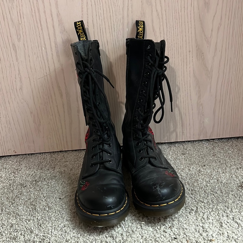 Doc Martens, Roses, Mid Calf boot, size 7 women’s
